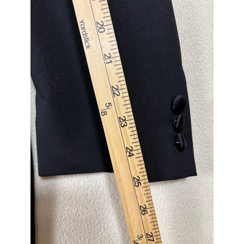 Tallia Uomo for Nordstrom Mens Black Worsted Wool Tuxedo Suit 44R 38W Peak Lapel - Picture 2 of 13